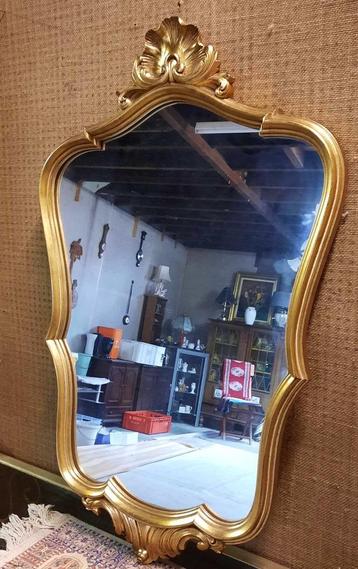Prachtige oude spiegel met houten kader- 80 x 50 cm beschikbaar voor biedingen