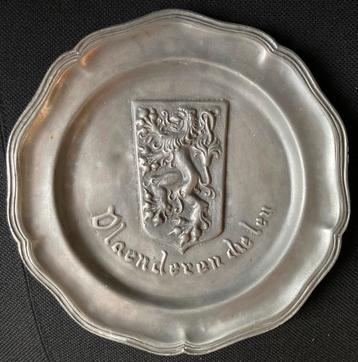 « la Flandre le lion » - assiette décorative en étain, Enlèvement