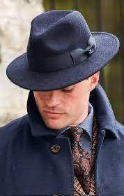 Failsworth 100% Wool Wol Wollen Boston Fedora Hoed blauw L beschikbaar voor biedingen