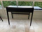 Zwart houten designbureau met verschuifbare opbergruimte, Ophalen, Zo goed als nieuw, Bureau