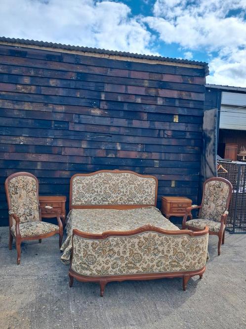 Prachtige vintage slaapkamer set, Huis en Inrichting, Slaapkamer | Bedden, Gebruikt, 160 cm, 220 cm, Stof, Ophalen