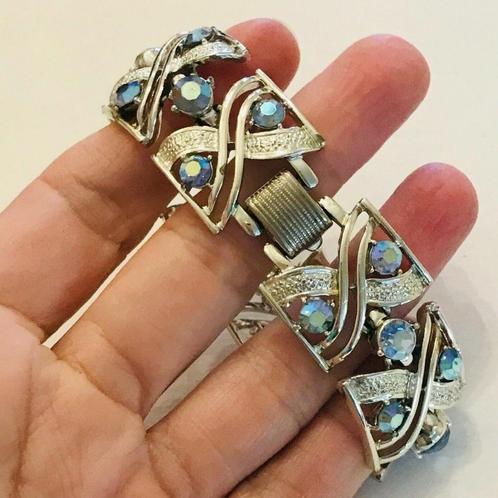 Vintage 1950's Coro rhinestone bracelet, Handtassen en Accessoires, Armbanden, Zo goed als nieuw, Overige materialen, Overige kleuren