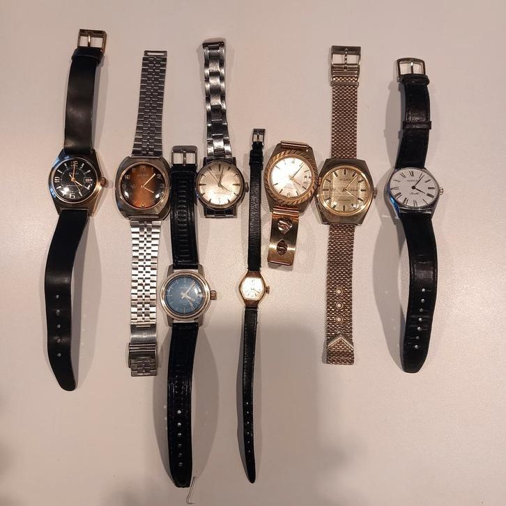 Herenhorloges lot automatic/antimagnetic, Handtassen en Accessoires, Horloges | Antiek, Ophalen of Verzenden
