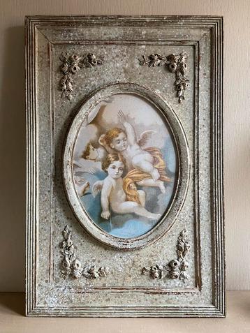 Paneel wanddecoratie engelen sculpté decoration hout bois beschikbaar voor biedingen