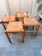 VINTAGE Houten Kruk met touw zit, DEENS JAREN 60’, Gebruikt, Hout, Ophalen