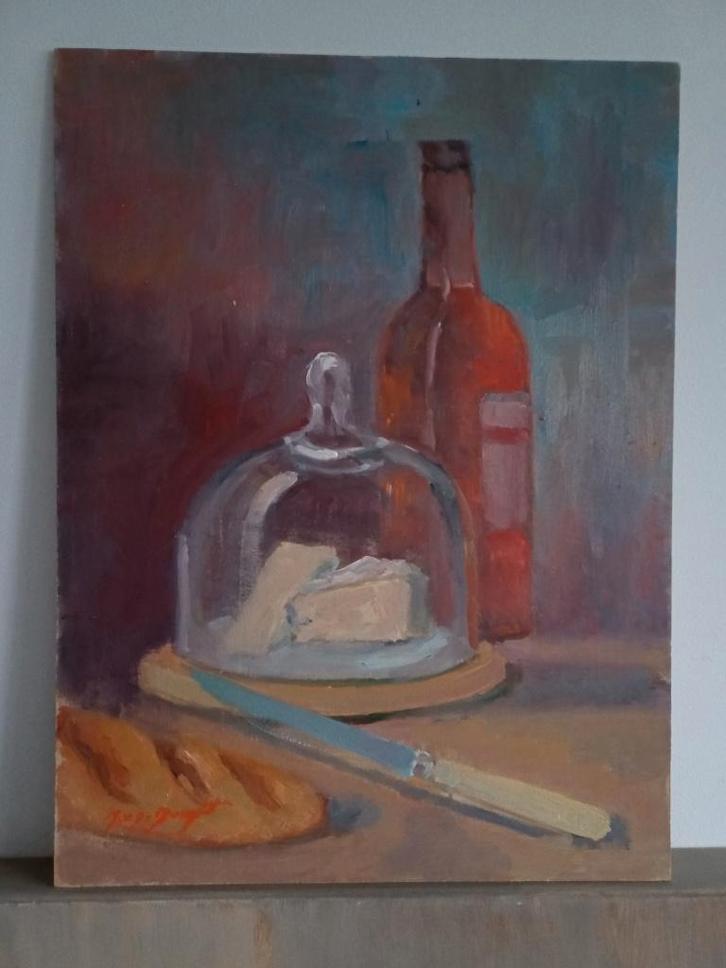 Schilderij M.VAN DEN BEMPT  "Stilleven"   30x40, Antiek en Kunst, Kunst | Schilderijen | Klassiek, Ophalen of Verzenden