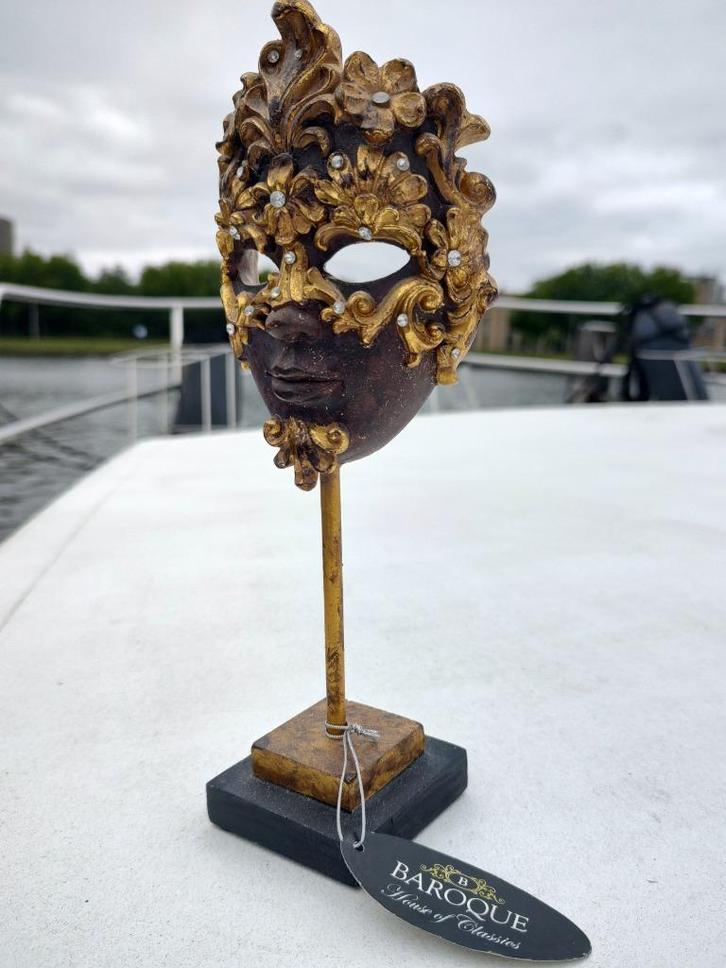 Decoratie stijlvol Venetiaans masker op voet, Antiek en Kunst, Curiosa en Brocante, Ophalen