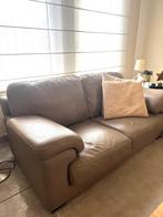 Lederen salon Taupe - af te halen, Ophalen, Gebruikt, Leer, Rechte bank
