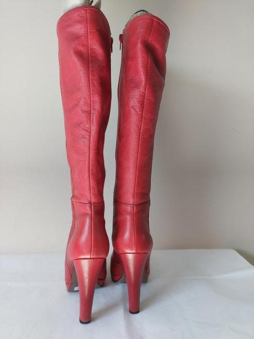 961B SAN MARINA sexy bottes tout cuir rouges 38 Chaussures