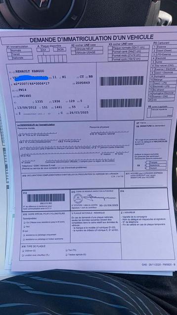Renault Kangoo 1500 DCI prête à être immatriculé  beschikbaar voor biedingen
