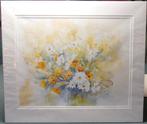 Aquarel Bloementuil in passe-partout (66x57cm) Decock 2002, Antiek en Kunst, Ophalen