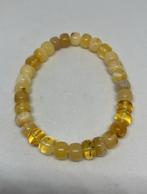 Unieke Antieke Baltische Amber Armband, Handtassen en Accessoires, Antieke sieraden, Ophalen of Verzenden, Zilver, Armband, Met edelsteen