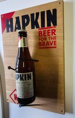 Hapkin bier reclamebord met fles, Verzamelen, Reclamebord, Ophalen of Verzenden, Zo goed als nieuw