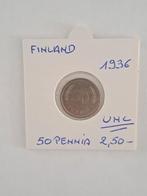 Finland 50 pennia 1936 UNC, Timbres & Monnaies, Monnaies | Europe | Monnaies non-euro, Enlèvement ou Envoi