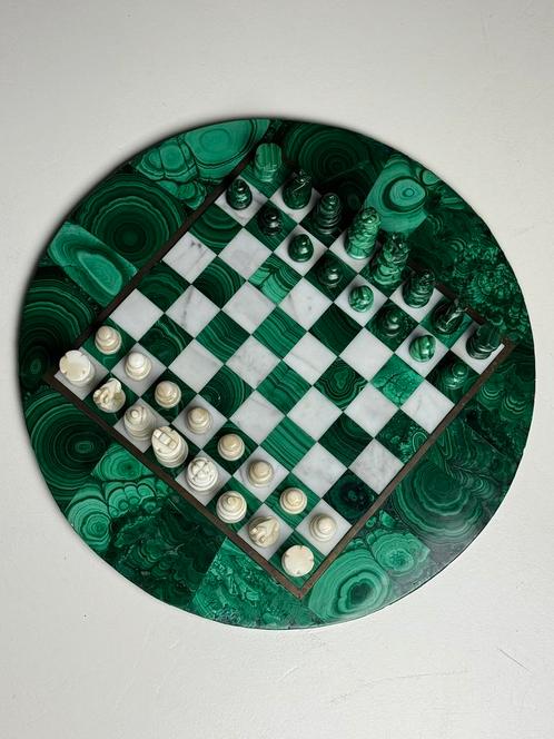 Malachiet Schaakspel vintage Congo, Verzamelen, Mineralen en Fossielen, Ophalen