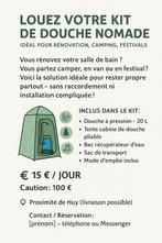 Location Kit de douche Nomade. (Rénovation,Camping.), Caravans en Kamperen, Ophalen, Zo goed als nieuw