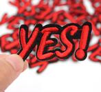 YES! tekst strijkplaatje patch - 51 x 25 mm, Ophalen of Verzenden, Nieuw