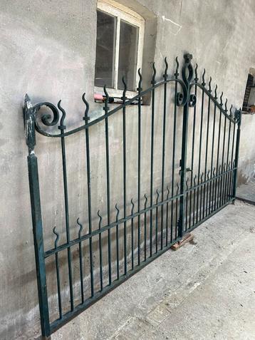 Prachtig vol smeedijzeren hekken of dubbele poort, Jardin & Terrasse, Portes de jardin, Enlèvement, Utilisé, Fer, Portail battant