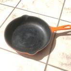 Le Creuset Frying Pan 22cm, Pot, Bus of Blik, Gebruikt, Inductieplaat, Gietijzer