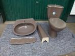 vintage wastafel lavabo - zuil - wc - aflegbord 70er, Ophalen, Huis en Inrichting