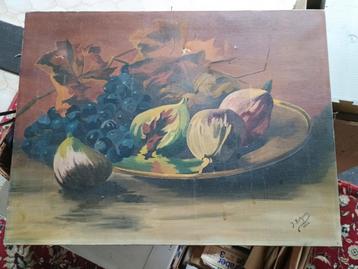Oud schilderij op doek, 1934 stilleven  beschikbaar voor biedingen