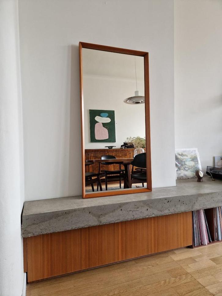 Vintage midcentury spiegel, Huis en Inrichting, Woonaccessoires | Spiegels, Gebruikt, 50 tot 75 cm, 100 tot 150 cm, Rechthoekig