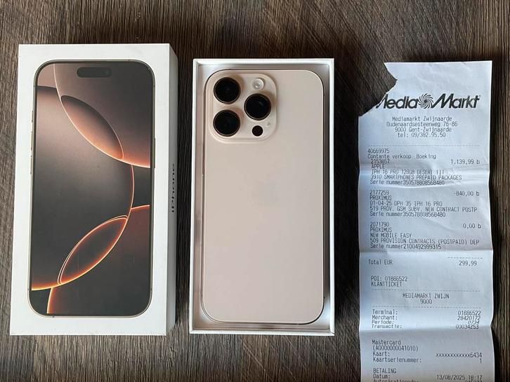 iPhone 16 Pro 128GB | 2 jaar garantie, Telecommunicatie, Mobiele telefoons | Apple iPhone, Zo goed als nieuw, Zonder abonnement