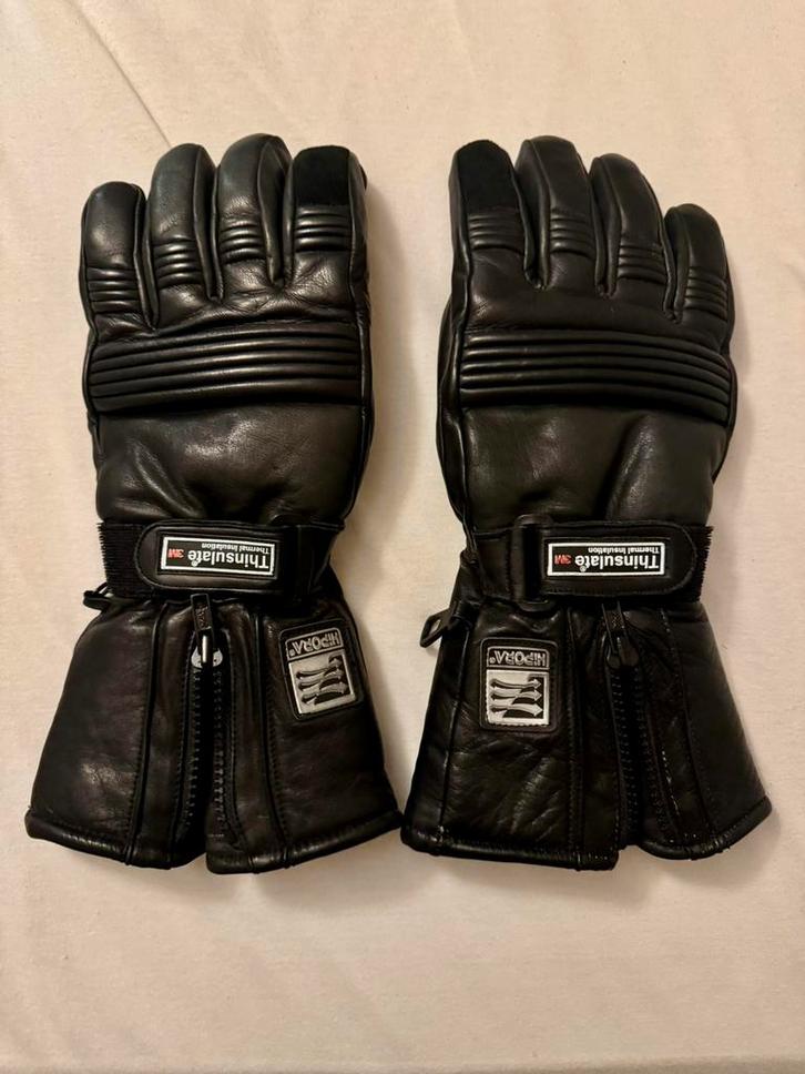 Zwarte leren winter handschoenen - maat M, Motoren, Kleding | Motorkleding, Handschoenen, Ophalen of Verzenden