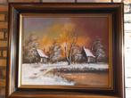 Origineel winters schilderij – gesigneerd R. Walter, Ophalen
