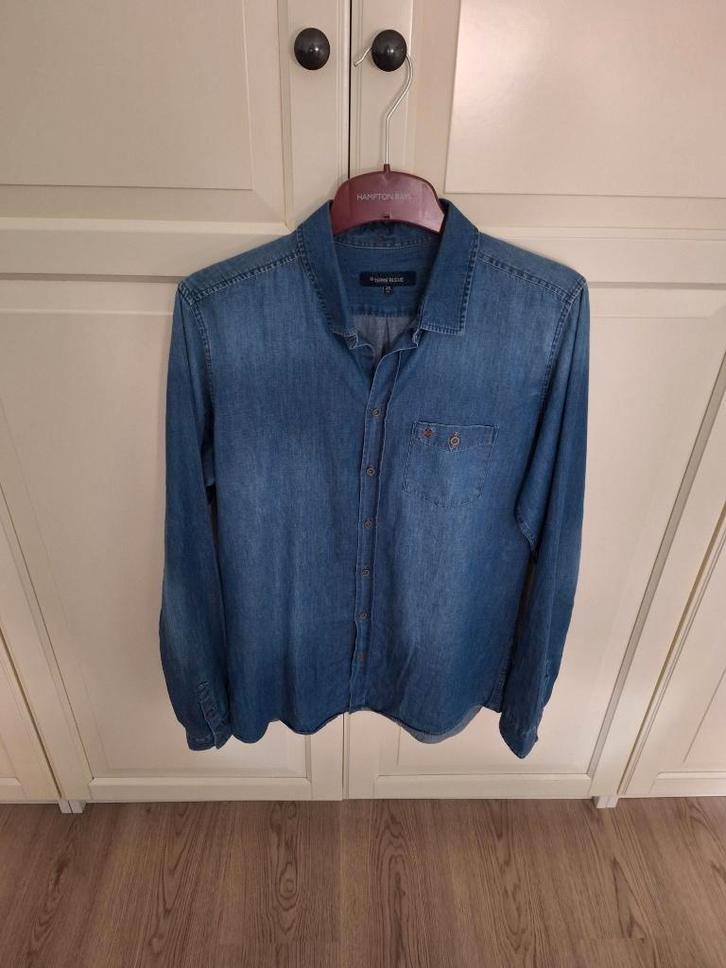 NIEUW mooi licht jeanshemd, Terre Bleue, man S, lage prijs, Kleding | Heren, Overhemden, Nieuw, Halswijdte 38 (S) of kleiner, Blauw