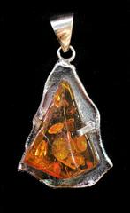 Amber hanger op zilver 925, Overige voorstellingen, Nieuw, Oranje, Ophalen of Verzenden