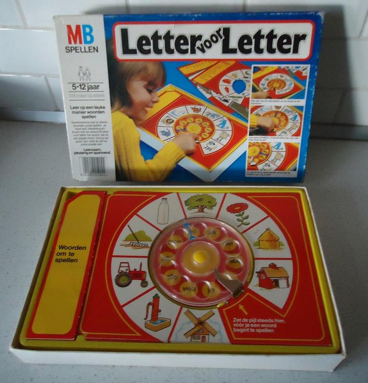 Vintage  "Letter voor Letter" van MB goede staat., Hobby & Loisirs créatifs, Jeux de société | Autre, Utilisé, 1 ou 2 joueurs