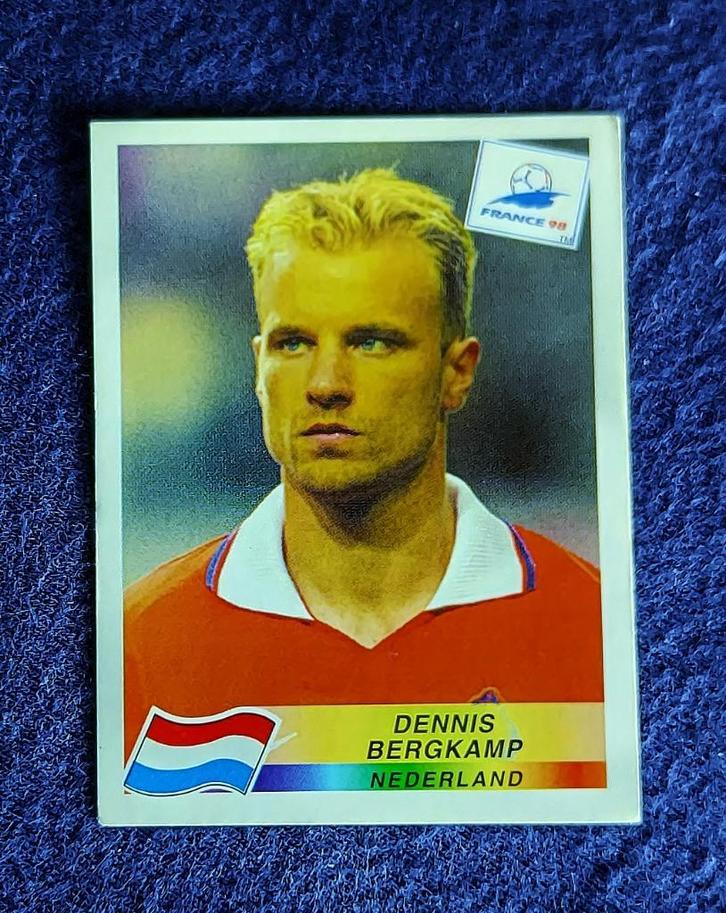 Panini sticker card voetbal ' WK France 1998 - D. Bergkamp ', Verzamelen, Sportartikelen en Voetbal, Nieuw, Poster, Plaatje of Sticker