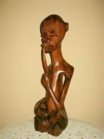 Groot Afrikaanse handgesneden houten sculptuur – Antiek!, Ophalen of Verzenden