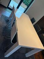 Wit gelakte tafel met 6 stoelen, 150 à 200 cm, Cinq personnes ou plus, Enlèvement, Utilisé