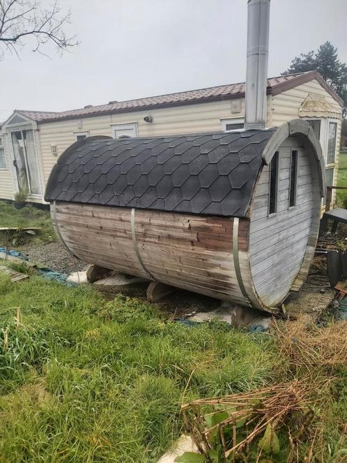 Sauna barrel gratis geleverd en geplaatst, Tuin en Terras, Overkappingen, Zo goed als nieuw, Ophalen of Verzenden