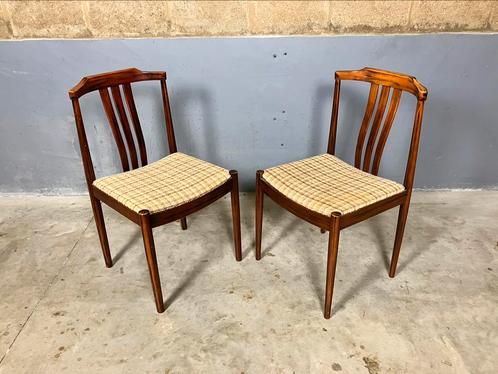 2 Vintage mid century stoel Deens Design retro, Maison & Meubles, Chaises, Utilisé, Deux, Bois, Tissus, Enlèvement ou Envoi