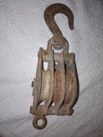 oude ijzeren katrol, jaren 1900, Antiek en Kunst, Ophalen of Verzenden