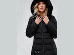 Veste longue matelassée + capuche en fausse fourrure M + L, Vêtements | Femmes, Enlèvement ou Envoi, Neuf, Noir