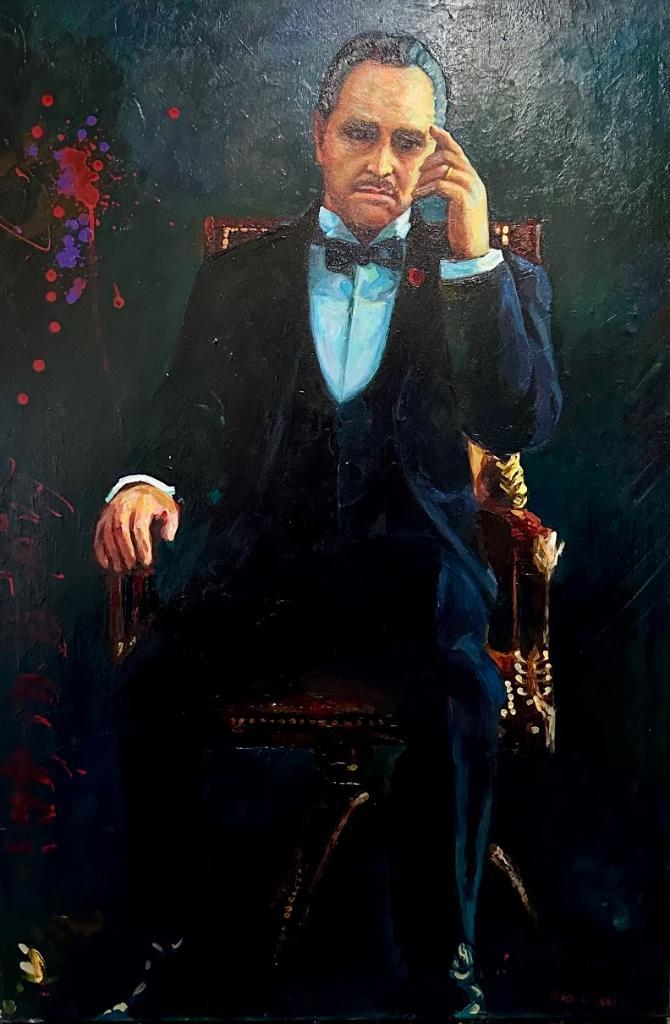 Alex L- The Godfather- Handgeschilderd (100%)- Origineel, Antiek en Kunst, Kunst | Schilderijen | Modern, Ophalen of Verzenden
