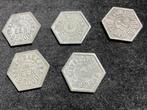 5 broodpenningen WOII Antwerpen, Timbres & Monnaies, Pièces & Médailles, Enlèvement ou Envoi