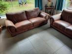 lederen salon 2 en 3 zit, Ophalen, Gebruikt, Leer