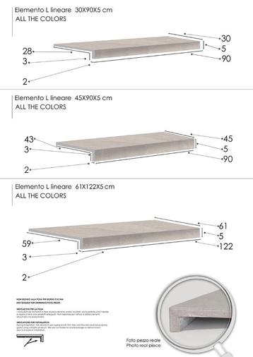 Zwembadranden Keramisch 900x450x2/6cm L beschikbaar voor biedingen
