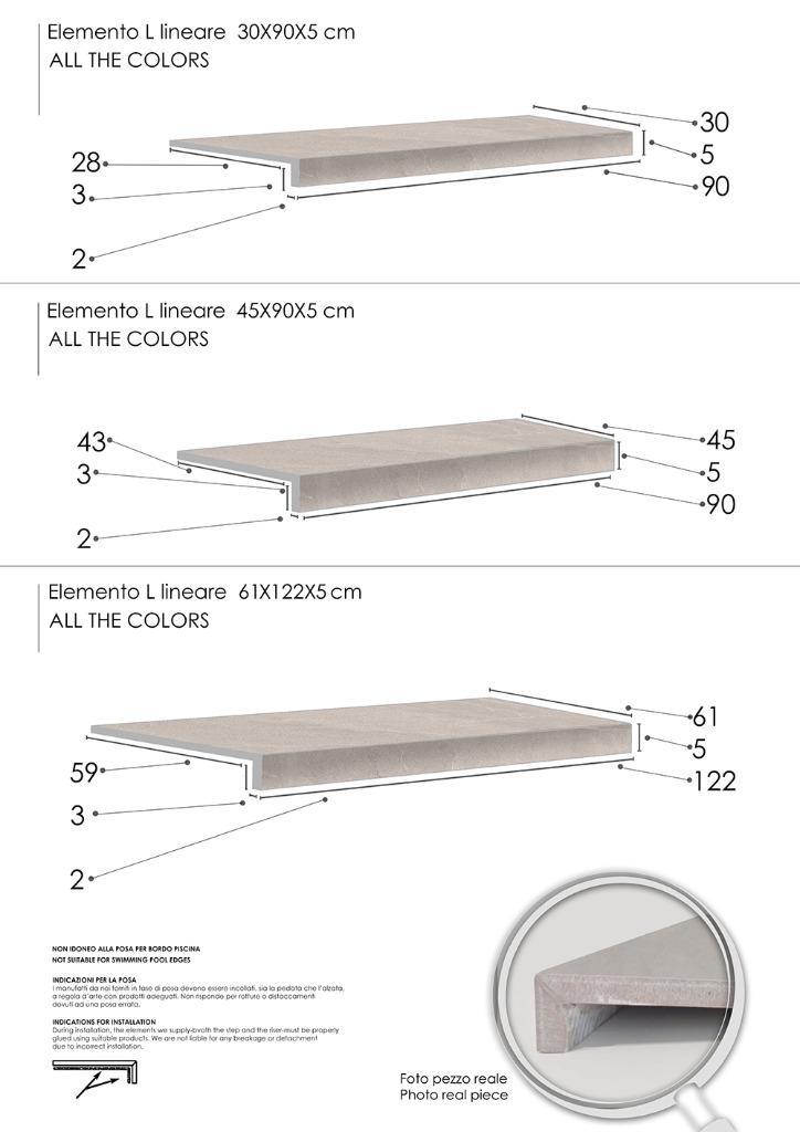 Zwembadranden Keramisch 900x450x2/6cm L, Tuin en Terras, Zwembad-toebehoren, Nieuw, Overige typen, Ophalen
