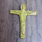 Croix crucifix vintage en terre cuite vernissée, 1970, Enlèvement ou Envoi