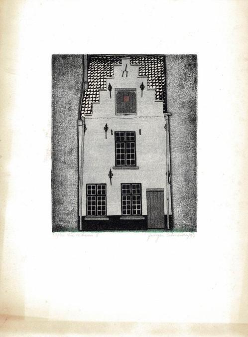 Jürgen Schneider - Lievekaai 8 - Ets - 1977 - 33/70, Antiek en Kunst, Kunst | Etsen en Gravures, Ophalen of Verzenden