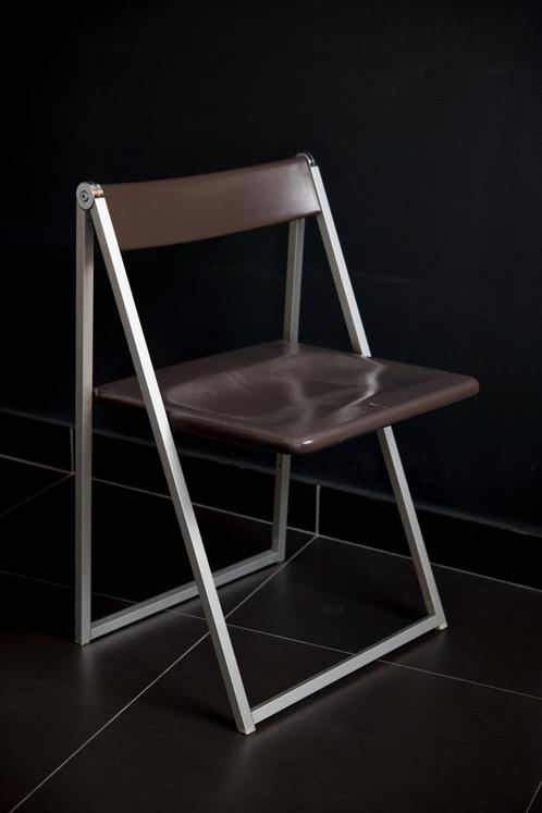 Designstoel INTERLÜBKE klapstoel, Huis en Inrichting, Stoelen, Drie, Kunststof, Metaal, Bruin, Ophalen