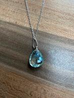 Halsketting met lichtblauw hangertje van Swarovski, Ophalen, Zo goed als nieuw, Blauw