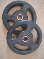 Halterschijf met rubber 2x 10kg - 2x 5kg, Ophalen of Verzenden, Zo goed als nieuw