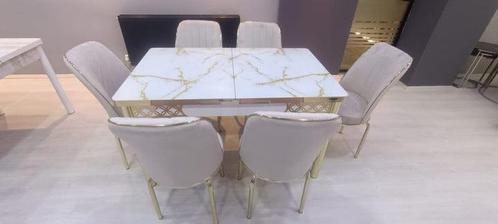 Nieuwe Eettafel met 6 Stoelen - Gratis Bezorging, Antiek en Kunst, Antiek | Meubels | Tafels, Verzenden